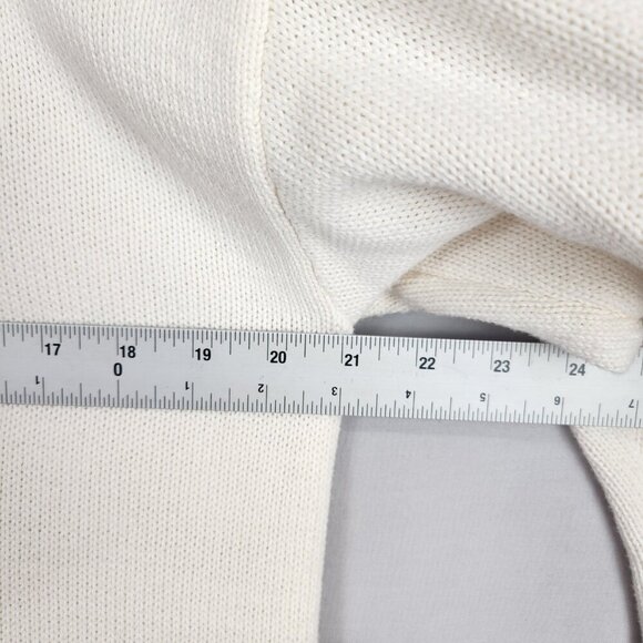 Old Navy Turtleneck Sweater Ivory Women's M Long Sleeve Ribbed Hem Oversize Cozy - Picture 5 of 8